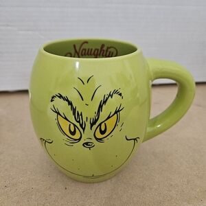 Bioworld Grinch Naughty And Nice Coffee Mug Cup Green 18 Oz Ceramic Mug NWOT (C)